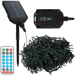 LED Solar Cluster Lichterkette 11 m mit 560 warmweißen LEDs 13 Modi & Timer-ECD Germany Best