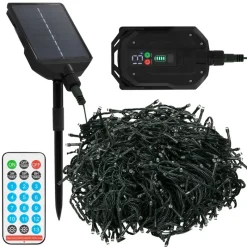 LED Solar Cluster Lichterkette 16 m mit 800 warmweißen LEDs 13 Modi & Timer-ECD Germany Clearance