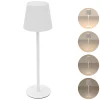 LED Tischlampe kabellos mit Touch, Weiß, Ø10x36 cm, Akku Tischleuchte USB-C ML-Design-ECD Germany New