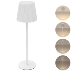 LED Tischlampe kabellos mit Touch, Weiß, Ø10x36 cm, Akku Tischleuchte USB-C ML-Design-ECD Germany New