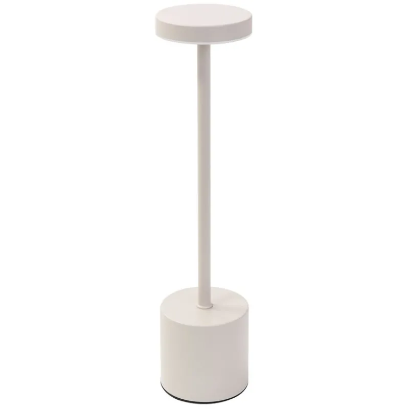 LED Tischlampe kabellos mit Touch, Creme Ø8x34,5cm Akku Tischleuchte USB-C ML-Design-ECD Germany