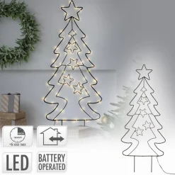 LED Weihnachtsbaum 87 cm mit 90 Warmweißen LEDs aus Metall-ECD Germany