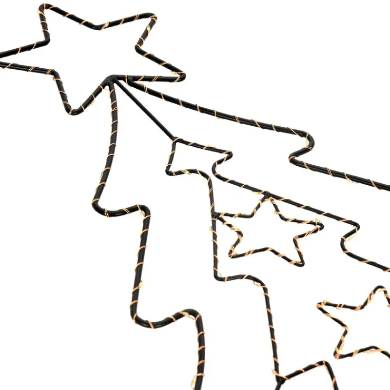 LED Weihnachtsbaum 87 cm mit 90 Warmweißen LEDs aus Metall-ECD Germany