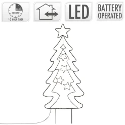 LED Weihnachtsbaum 87 cm mit 90 Warmweißen LEDs aus Metall-ECD Germany