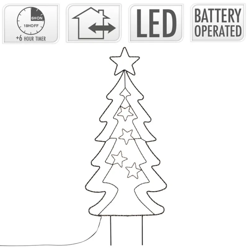 LED Weihnachtsbaum 87 cm mit 90 Warmweißen LEDs aus Metall-ECD Germany