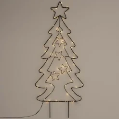 LED Weihnachtsbaum 87 cm mit 90 Warmweißen LEDs aus Metall-ECD Germany