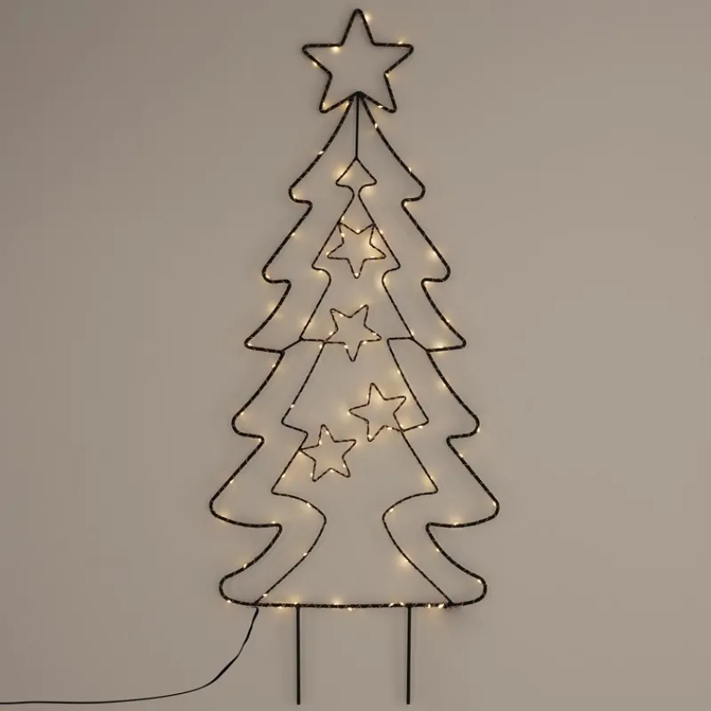 LED Weihnachtsbaum 87 cm mit 90 Warmweißen LEDs aus Metall-ECD Germany
