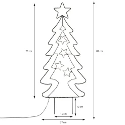 LED Weihnachtsbaum 87 cm mit 90 Warmweißen LEDs aus Metall-ECD Germany
