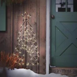 LED Weihnachtsbaum 87 cm mit 90 Warmweißen LEDs aus Metall-ECD Germany