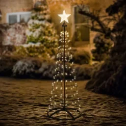 LED Weihnachtsdeko Baum Außen 150 cm mit 154 warmweißen LEDs-ECD Germany Discount