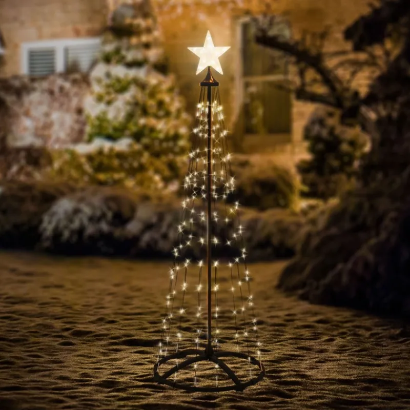 LED Weihnachtsdeko Baum Außen 150 cm mit 154 warmweißen LEDs-ECD Germany Discount