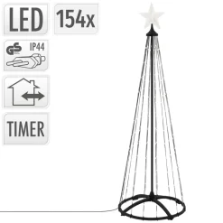 LED Weihnachtsdeko Baum Außen 150 cm mit 154 warmweißen LEDs-ECD Germany Discount
