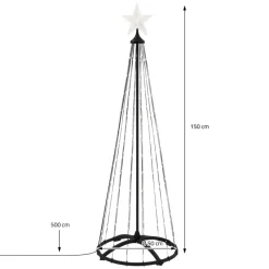 LED Weihnachtsdeko Baum Außen 150 cm mit 154 warmweißen LEDs-ECD Germany Discount