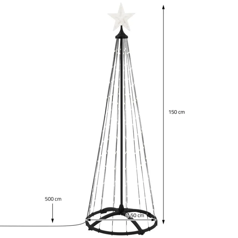 LED Weihnachtsdeko Baum Außen 150 cm mit 154 warmweißen LEDs-ECD Germany Discount