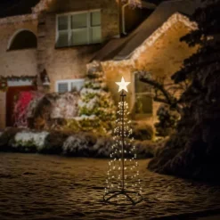 LED Weihnachtsdeko Baum Außen 150 cm mit 154 warmweißen LEDs-ECD Germany Discount