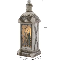 LED Weihnachtslaterne Warmweiße LED-Beleuchtung 60 cm aus Polyresin-ECD Germany Online