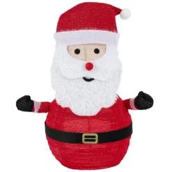 LED Weihnachtsmann 68cm hoch mit Mütze, Bart & Handschuhen Gartenfigur Weihnachtsdeko mit 30 warmweißen LEDs-ECD Germany Discount