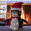 LED Weihnachtspinguin 68cm hoch mit Mütze und Schal Gartenfigur Weihnachtsdeko mit 30 warmweißen LEDs-ECD Germany New