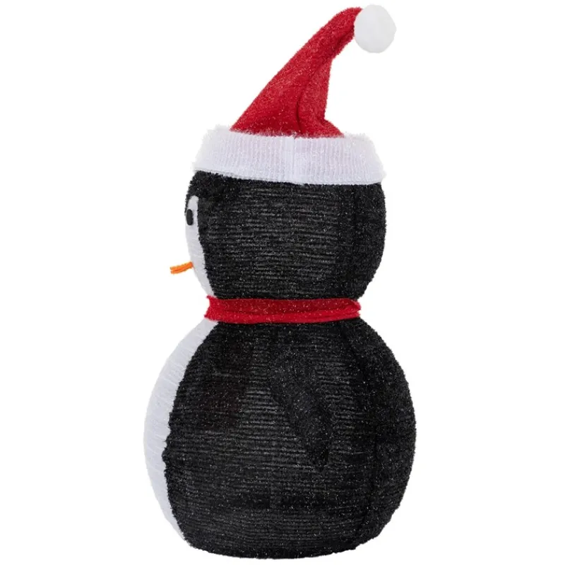 LED Weihnachtspinguin 68cm hoch mit Mütze und Schal Gartenfigur Weihnachtsdeko mit 30 warmweißen LEDs-ECD Germany New