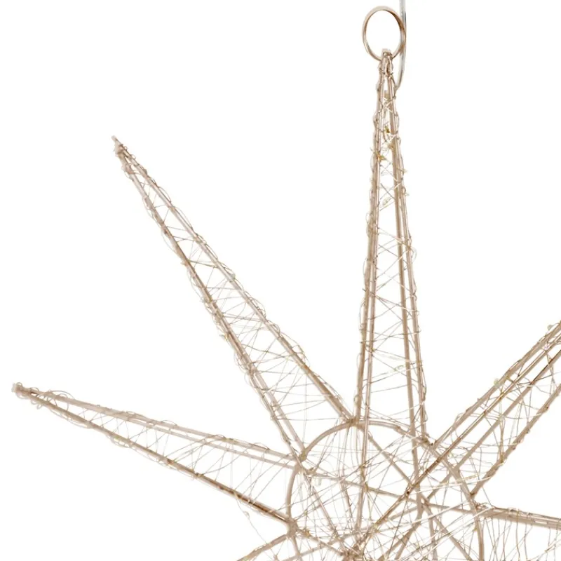 LED Weihnachtsstern 30 cm Gold aus Metall mit warmweißen LEDs-ECD Germany Sale