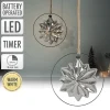 LED Weihnachtsstern Ø18 cm Grau aus Metall mit warmweißen LEDs-ECD Germany Best
