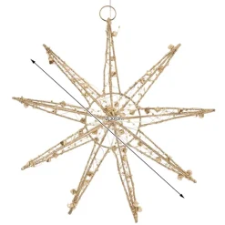 LED Weihnachtsstern 30 cm Gold aus Metall mit warmweißen LEDs-ECD Germany Best