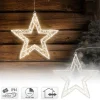 LED Weihnachtsstern 38 cm mit 960 warmweißen LEDs und Timer aus Metall für Innen und Außen IP44 Spritzwassergeschützt-ECD Germany