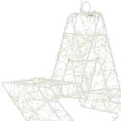 LED Weihnachtsstern 38 cm mit 960 warmweißen LEDs und Timer aus Metall für Innen und Außen IP44 Spritzwassergeschützt-ECD Germany