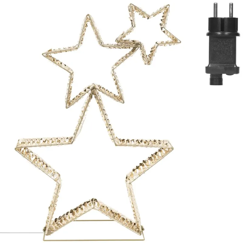 LED Weihnachtsstern 80 cm mit 350 warmweißen LEDs und Timer für Innen und Außen IP44 Spritzwassergeschützt-ECD Germany