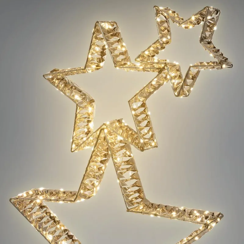 LED Weihnachtsstern 80 cm mit 350 warmweißen LEDs und Timer für Innen und Außen IP44 Spritzwassergeschützt-ECD Germany