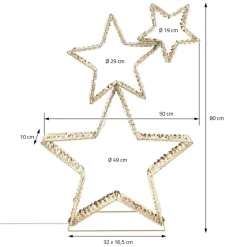 LED Weihnachtsstern 80 cm mit 350 warmweißen LEDs und Timer für Innen und Außen IP44 Spritzwassergeschützt-ECD Germany