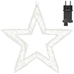 LED Weihnachtsstern 50 cm mit 1440 warmweißen LEDs und Timer aus Metall für Innen und Außen IP44 Spritzwassergeschützt-ECD Germany Discount