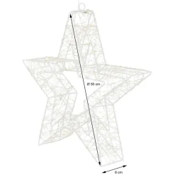 LED Weihnachtsstern 50 cm mit 1440 warmweißen LEDs und Timer aus Metall für Innen und Außen IP44 Spritzwassergeschützt-ECD Germany Discount
