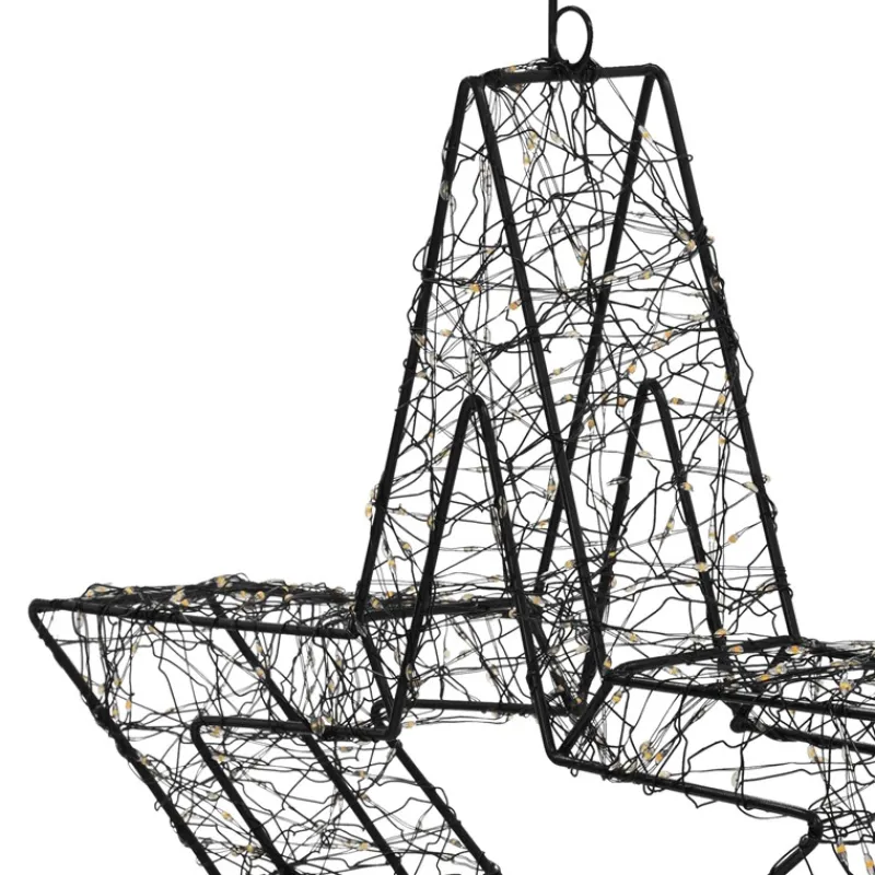 LED Weihnachtsstern 50 cm mit 720 extra-warmweißen LEDs und Timer für Innen und Außen IP44 Spritzwassergeschützt-ECD Germany Outlet