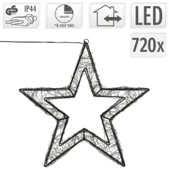 LED Weihnachtsstern 50 cm mit 720 extra-warmweißen LEDs und Timer für Innen und Außen IP44 Spritzwassergeschützt-ECD Germany Outlet