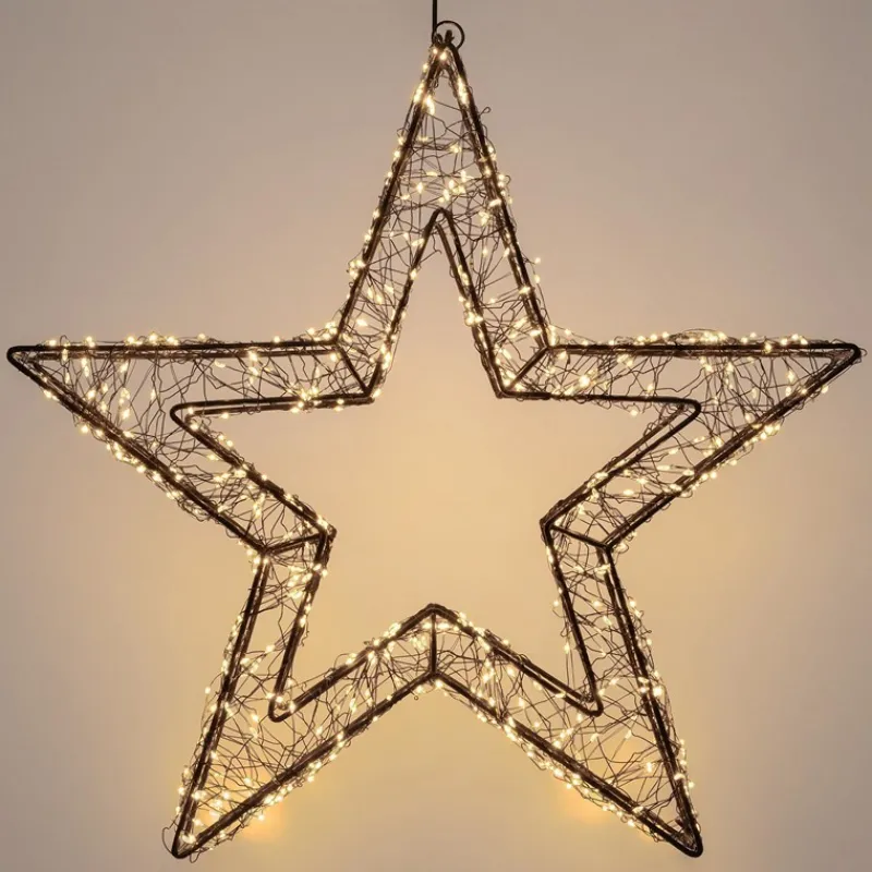 LED Weihnachtsstern 50 cm mit 720 extra-warmweißen LEDs und Timer für Innen und Außen IP44 Spritzwassergeschützt-ECD Germany Outlet