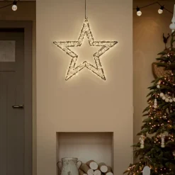 LED Weihnachtsstern 50 cm mit 720 extra-warmweißen LEDs und Timer für Innen und Außen IP44 Spritzwassergeschützt-ECD Germany Outlet