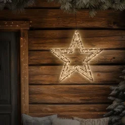 LED Weihnachtsstern 50 cm mit 720 extra-warmweißen LEDs und Timer für Innen und Außen IP44 Spritzwassergeschützt-ECD Germany Outlet