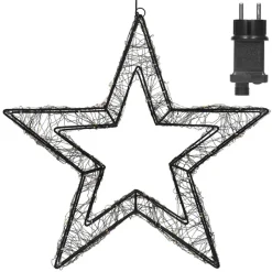 LED Weihnachtsstern 38 cm mit 500 extra-warmweißen LEDs und Timer für Innen und Außen IP44 Spritzwassergeschützt-ECD Germany