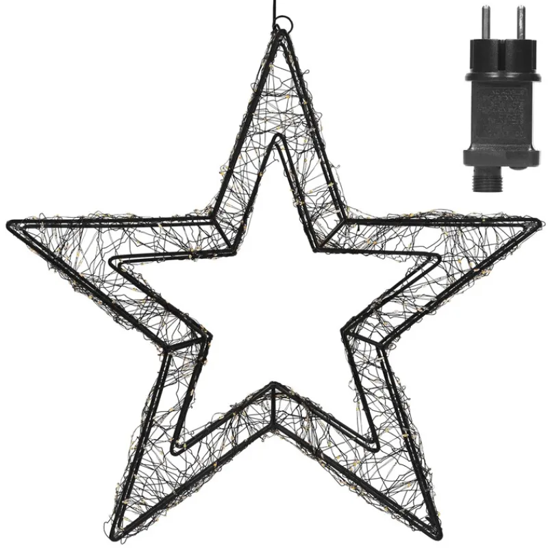 LED Weihnachtsstern 38 cm mit 500 extra-warmweißen LEDs und Timer für Innen und Außen IP44 Spritzwassergeschützt-ECD Germany