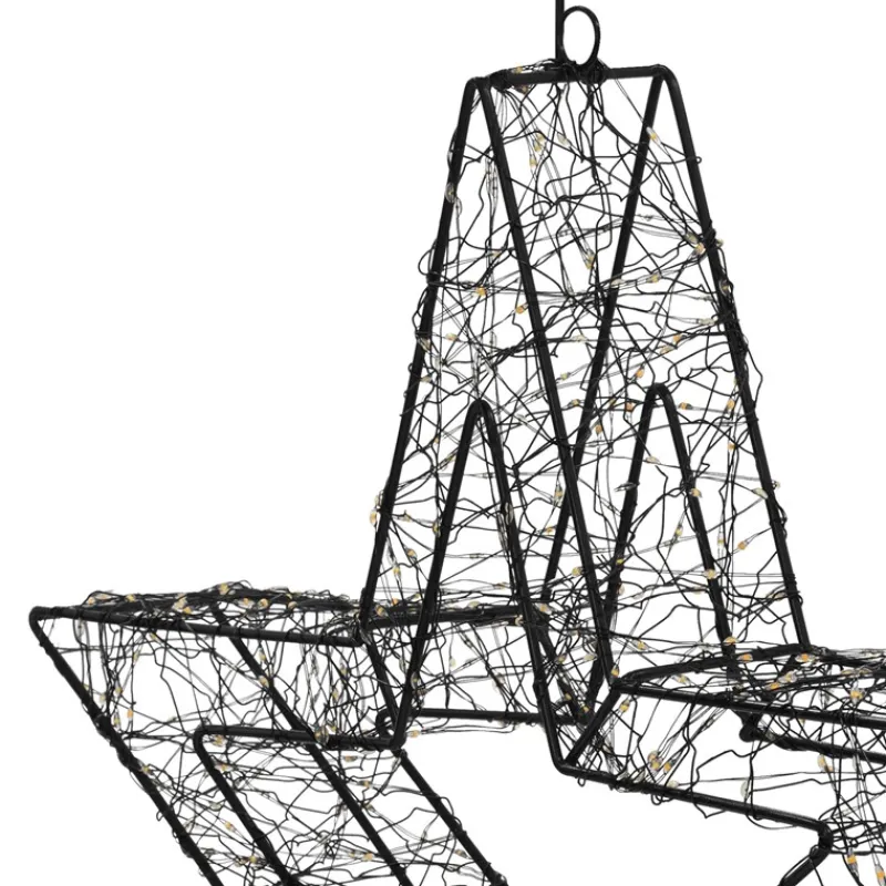 LED Weihnachtsstern 38 cm mit 500 extra-warmweißen LEDs und Timer für Innen und Außen IP44 Spritzwassergeschützt-ECD Germany