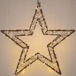 LED Weihnachtsstern 38 cm mit 500 extra-warmweißen LEDs und Timer für Innen und Außen IP44 Spritzwassergeschützt-ECD Germany