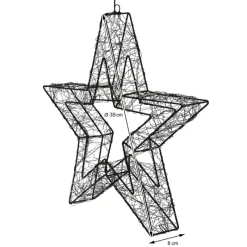 LED Weihnachtsstern 38 cm mit 500 extra-warmweißen LEDs und Timer für Innen und Außen IP44 Spritzwassergeschützt-ECD Germany