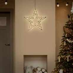 LED Weihnachtsstern 38 cm mit 500 extra-warmweißen LEDs und Timer für Innen und Außen IP44 Spritzwassergeschützt-ECD Germany