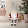 LED Wichtel-Figur 80 cm Rot/Grau aus Kunststoff und Polyester-ECD Germany Clearance