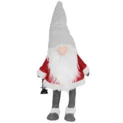 LED Wichtel-Figur 80 cm Rot/Grau aus Kunststoff und Polyester-ECD Germany Clearance