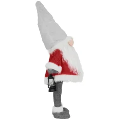 LED Wichtel-Figur 80 cm Rot/Grau aus Kunststoff und Polyester-ECD Germany Clearance