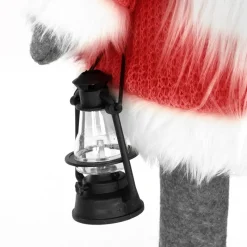 LED Wichtel-Figur 80 cm Rot/Grau aus Kunststoff und Polyester-ECD Germany Clearance