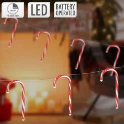 LED Zuckerstangenlichterkette 330 cm mit 28 warmweißen LEDs-ECD Germany Best