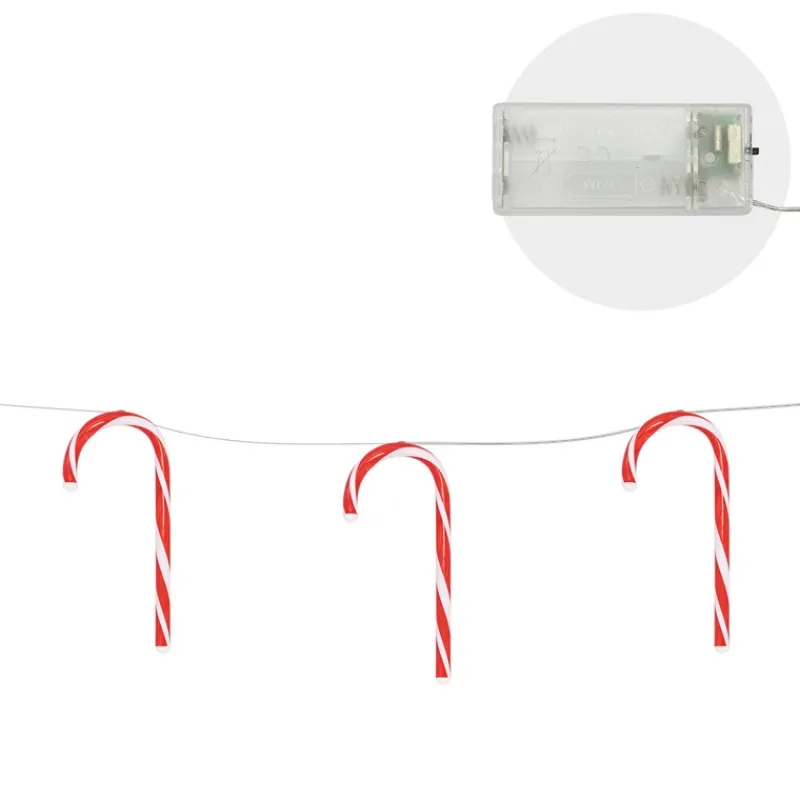 LED Zuckerstangenlichterkette 330 cm mit 28 warmweißen LEDs-ECD Germany Best